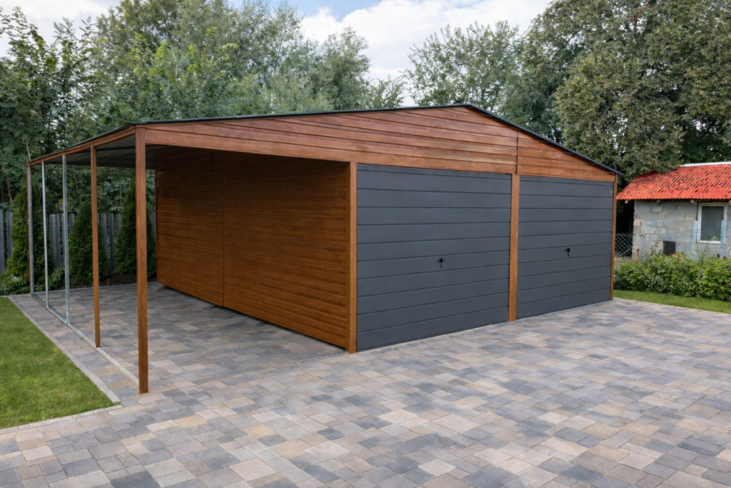 garaż 6x6 + wiata 3x6