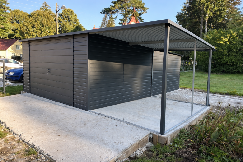garaż 4x5 + wiata 2x5